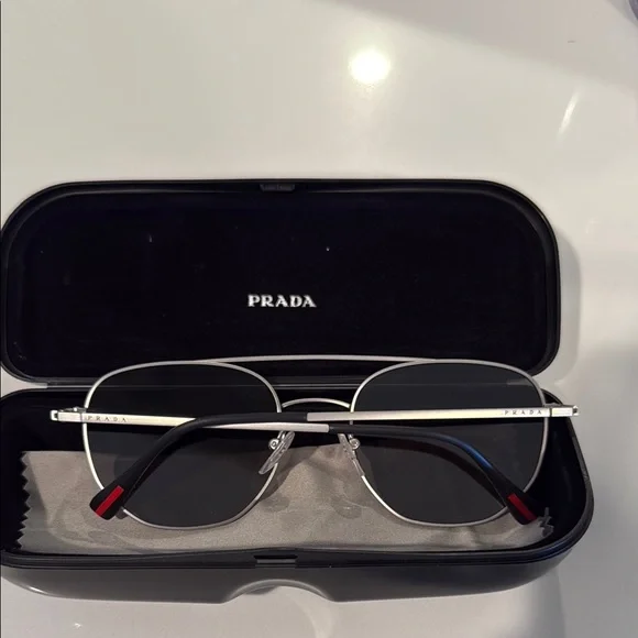 Prada Metallic Gray Sunglasses